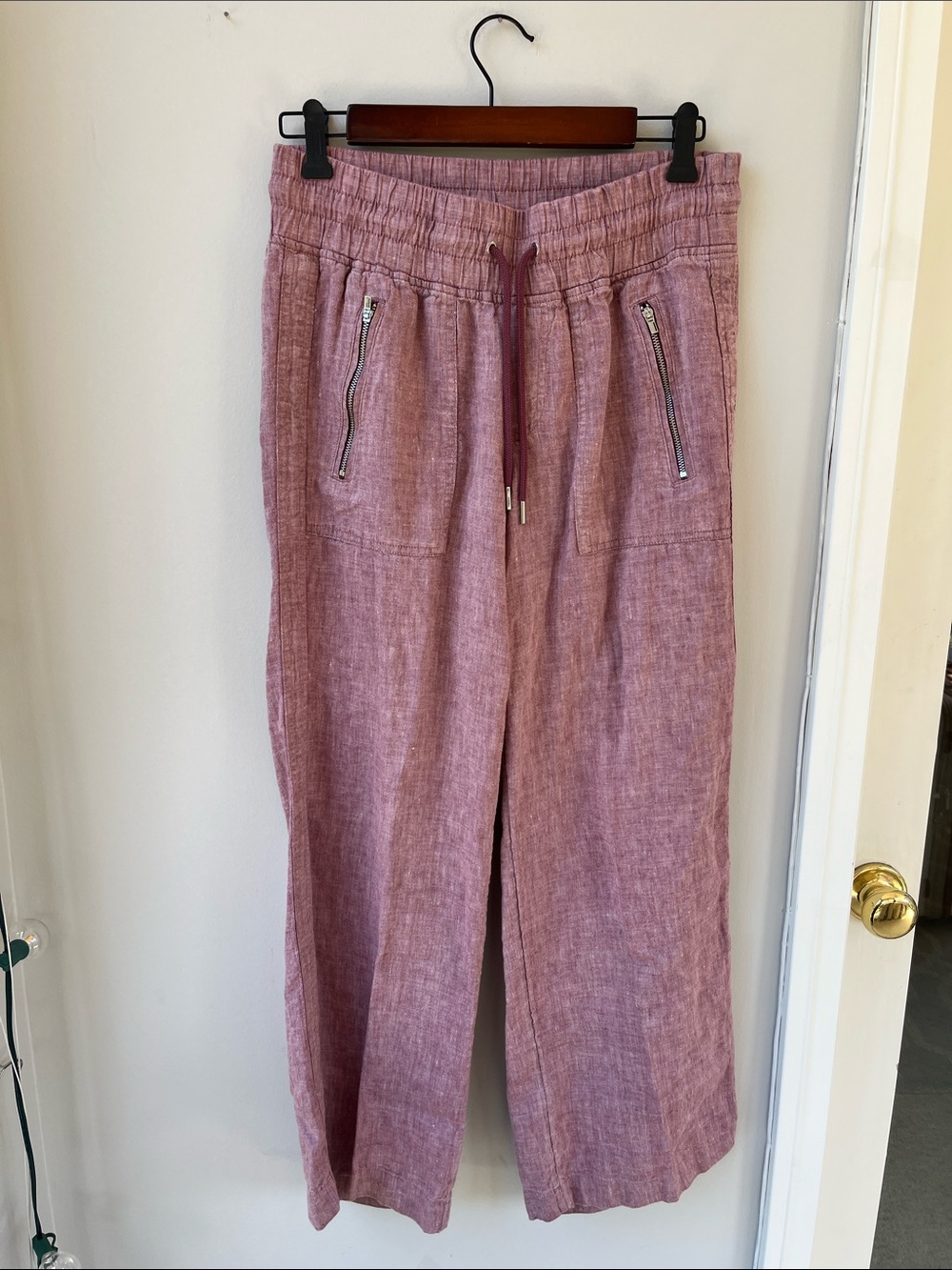 Athleta‎ Cabo Linen wide leg cropped pants